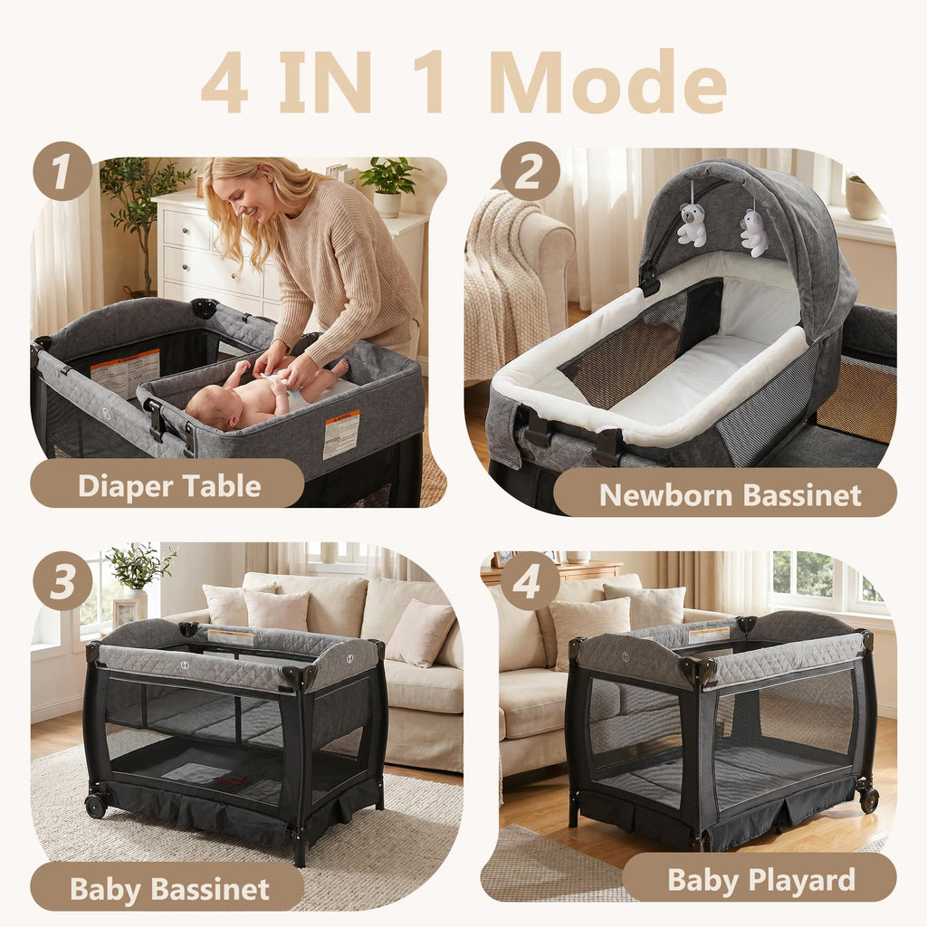 4 in 1 Black Baby Playard Q1915