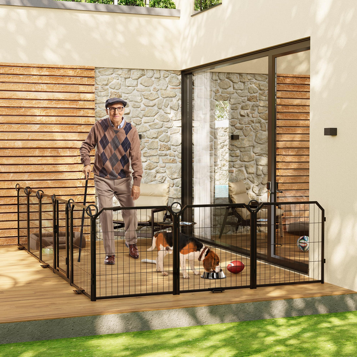 32 Inch 16 Panel Metal Dog Playpen D82212