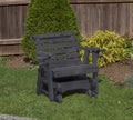 Black Pressure Treated Outdoor Glider Chair with Cup Holders P25513